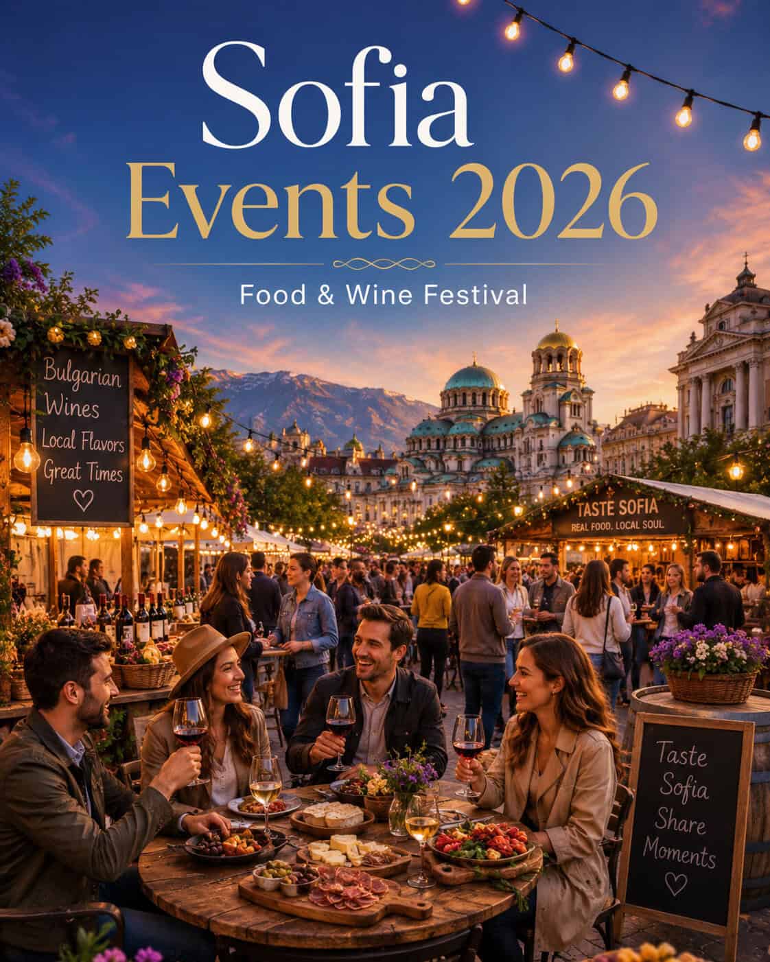 Taste Sofia food and wine festival — outdoor dining in the city centre